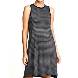 ATM Anthony Thomas Melillo Gray Black Striped Modal Jersey Dress - Sz Small